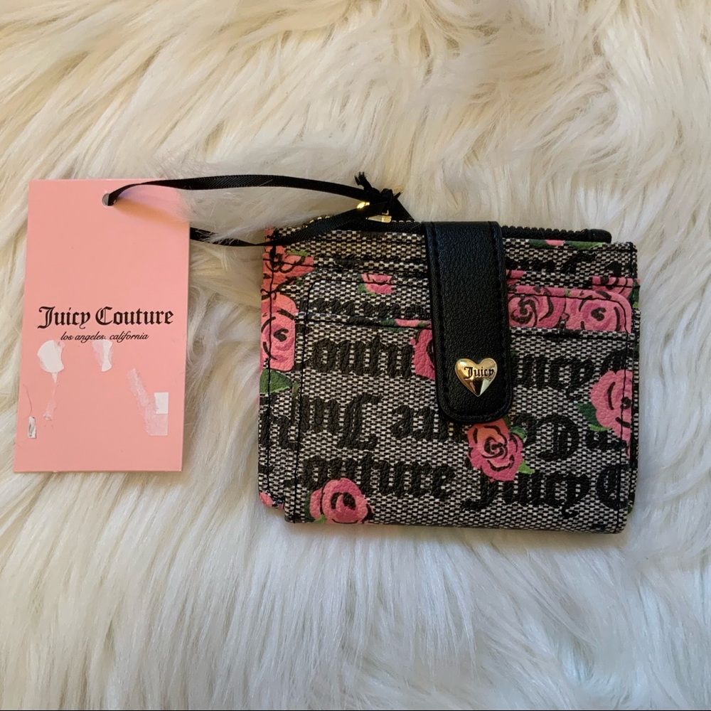 Juicy Couture Tab Card Case - NWT - Pink Bloom Black - Picture 4 of 11
